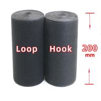 [HOT YONTTSAN HOT] 200มม. ความกว้าง Non-Adhesive Hook และ Loop Fastener เทปเย็บบนตะขอ Non-Adhesive Magic เทป DIY สีดำ