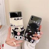 Sanrio Kuromi With Pendant or Bracket Phone Case For Samsung Z Flip 1 2 3 4 5G ZFlip3 ZFlip4 Flip3 Flip4 Soft For Galaxy Cover