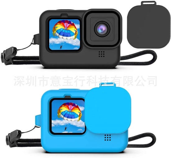 Ốp silicon máy ảnh gopro9 10 11 ốp bảo vệ chống sốc hero9 10 màu đen xanh - ảnh sản phẩm 1