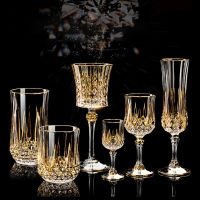 【CW】▥  Wine Glasses Gold Foil Shot Vodka Glass Goblet Cup Bar Luxury Liquor