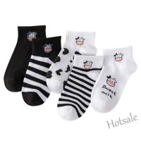 【hot sale】◐☈❆ D19 1 Pairs Cow Embroidery Hipster Fashion Socks Ankle