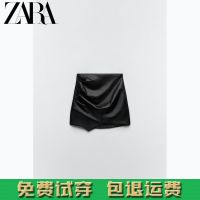 ZARA KISS ฤดูใบไม้ร่วงและฤดูหนาวเอวสูงสีดำของผู้หญิงใหม่ ROK Mini หนังสังเคราะห์2712112 800ชุดกีฬา