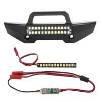 Metal Front Bumper with Waterproof Front Rear LED Light Bar for TRAXXAS 1/10 MAXX RC Car Upgrade Parts Accessories