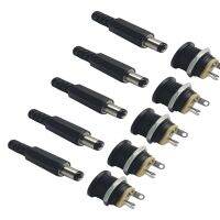 hot△  10PCS (5Pairs) DC12V 5.5 x 2.1mm Plastic Male Plugs DC022 Socket Female Jack Screw Panel Mount