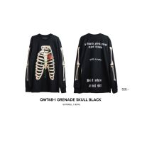 QWT48-1 GRENADE SKULL BLACK เสื้อแขนยาวดำ