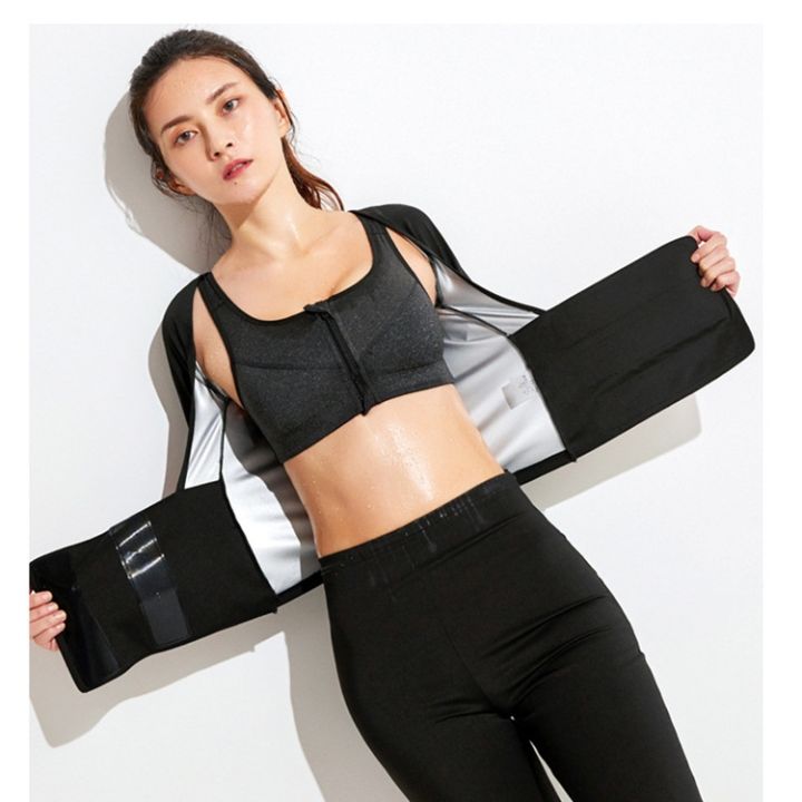 cod-sweating-womens-sports-abdomen-short-sleeved-fitness-high-intensity-running-thin-waist-tight-sweating-large-size-burst-sweat-wholesale