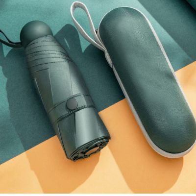 portable UV sun compact umbrella pocket sun sunshade Five holding female umbrella dual use protection rain folding capsule