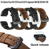 （Bar watchband）QuickfitStrap ForFenix 6วินาที6 6X5X 5 5วินาทีบวก3HR 935 945 7วินาที7 7XLeather สร้อยข้อมืออุปกรณ์เสริมสมาร์ท