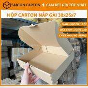 10 Thùng giấy carton gói hàng online ship COD NẮP GÀI size 30x25x7 cm