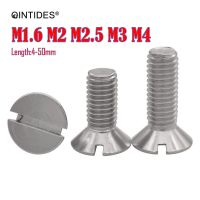 Qintides M2 M1.6 M2.5 M4หัวแบนราบช่องสกรูสกรูสแตนเลส