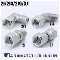 Hydraulic Connector Right angle 45 degree Elbow Fittings NPT 7/16 9/16 3/4 7/8 Thread Internal and External Thread Adapter