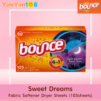 Bounce Fabric Softener Sheets - Sweet Dreams - 105 ct แผ่นหอมอบผ้า