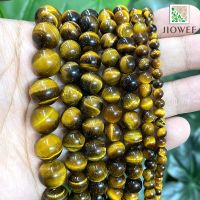 5A High Quality Brown Gold Tiger Eye Stone Round Beads Natural Stone Diy Earrings Rings Jewelry Making 15" Inch 4/6/8/10/12/14MM Cables