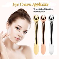 ZZOOI Eye Cream Applicator Cosmetic Spatulas Anti Wrinkle Eye Roller Massage Stick Facial Mask Spoon Gold Alloy Metal Skin Care Tools