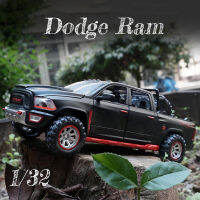 1/32 Dodge Ram รถ Diecast Wanbao ของเล่นหุ่นอัลลอยสังกะสีเบาและเสียงรถยนต์สะสมล้อร้อนโมเดลของเล่นดึงถอยหลังของเล่นสำหรับเด็กผู้ชาย3ปีขึ้นไป