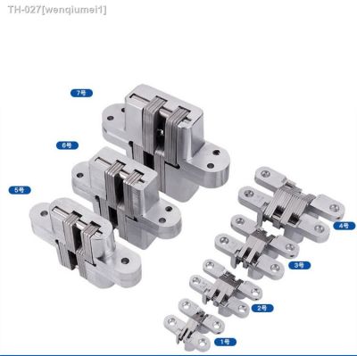 ❇► 7 Size 304 Stainless Steel Hidden Hinges Invisible Concealed Folding Door Hinge With Screw For Furniture Hardware
