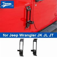 JIDIXIAN รถประตูขั้นตอนปีนเขารถบานพับประตูเท้าเหยียบ Peg สำหรับ Jeep Wrangler JK JL 2007สำหรับ Gladiator JT 2018ขึ้น