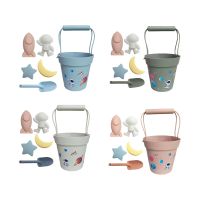 ป่าร้อน LIN431 - ☏✣♣ 6Pcs Beach Silicone Toddler Sandbox Buckets Shovel Set for Boys Children Kids Birthday Gifts