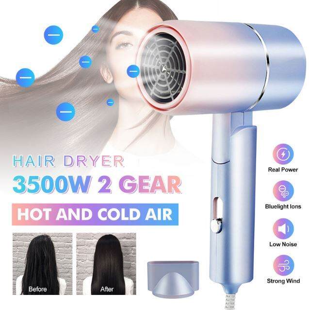 Foldable Handle Hair Dryer Anion Care BlueRay Light Hair Blower Hot