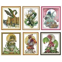 【hot】❇℡❆  Kits Stamped Embroidery Needlework Thread 11CT 14CT Print Counted Fabric Sets