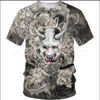 Samurai Tattoo T-Shirt 3D Printed Japanese Demon Men Harajuku Casual Short Sleeve Tops SIZE s-5xl style9