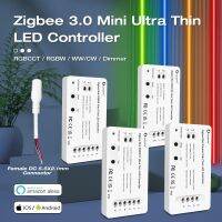 Gledopto Zigbee 3.0ขนาดเล็กบางพิเศษ,ไฟ LED ชุดควบคุมไฟห้องนอนไฟลิ้นชักประหยัดพลังงานควบคุมด้วยแอปเสียงจาก Alexa