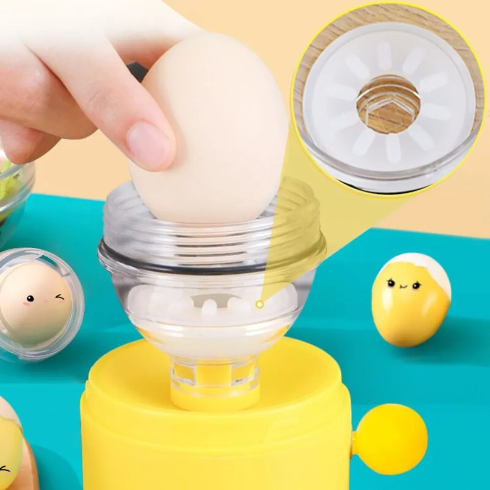 1pc Portable Egg Spinner Scrambler in Shell for Boiled Golden Eggs,Silicone  Shaker Whisk Egg Yolk Mixer with Drawstring