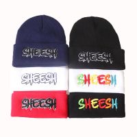 [Hana Clothing Store] Sheesh ผ้าฝ้าย100จดหมายฤดูหนาวที่อบอุ่นสกีหมวกฮิปฮอปถักหมวก Skullies หมวก U Nisex แฟชั่นกลางแจ้งหมวกลำลอง