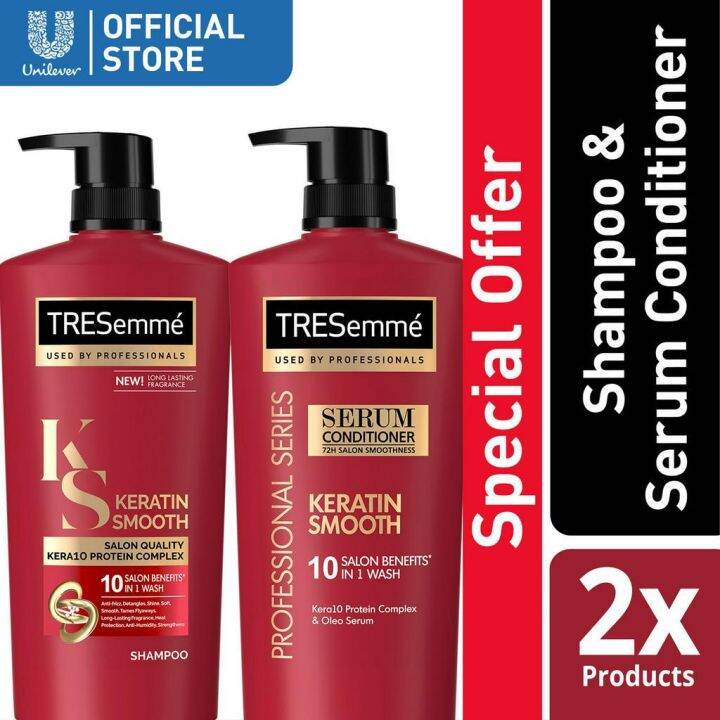 Tresemmé Keratin Smooth Anti Frizz Shampoo 620ml Serum Hair