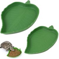 Leaf Shape Pet Dish Reptile Food Water Bowl Tortoise Habitat Accessories Feeder Plate for Small Turtle Lizards Hamsters Snakes