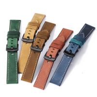 ❂ Crazy Horse Leather Watch Strap 20mm 22mm 24mm Retro Genuine Leather Watchband Quick Release Handmade Wristband for Panerai