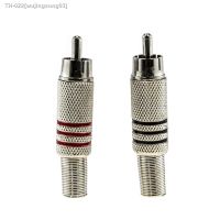 ✈☽ 6/10 pcs RCA Red and Black Hybrid AV Male Plug Connector Metal Nickel Shell Stereo Video Audio Plug Channel Connector