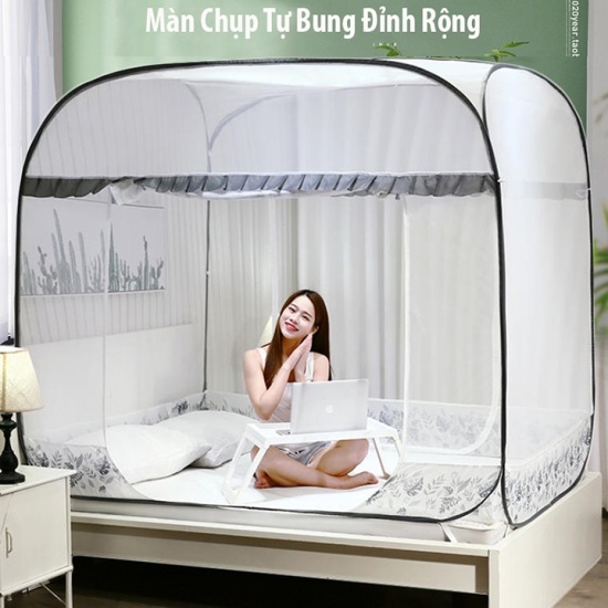 Mùng chụp tự bung loại tốt 1m8x2m, màng chống muỗi thông minh, hiệu quả - ảnh sản phẩm 1