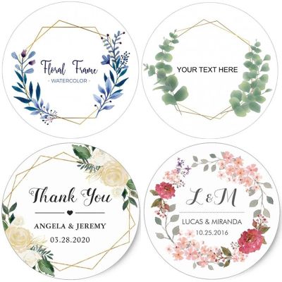 【hot】№☃◆ Personalized Round Label Sticker Custom Company Name Name Date Thank You for Bridal Shower Gifts