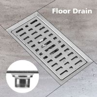 20x10cm Rectangle Long Floor Drainer Stainless Steel Tile Insert Floor Drain Bathroom Shower Drain Kitchen Waste Grate Strainer