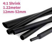 1.22meter Black Dual Wall Heat Shrink Tube 4:1 Ratio Shrinkable Tubing With Glue Adhesive Lined Wrap Wire Cable Kit 12mm-52mm Cable Management