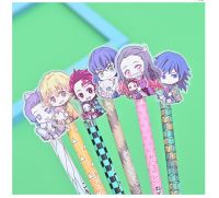 6PcsSet Anime Demon Slayer Kimetsu No Yaiba Kamado Tanjirou Nezuko Gel Pen Novelty 0.5mm Starry Blue Ink Pen for kids Gifts