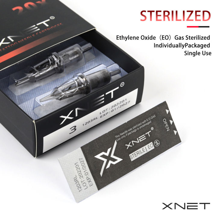 xnet-x-ray-cartridge-tattoo-needles-round-liner-rl-disposable-sterilized-safety-tattoo-needle-for-cartridge-machines-grips-20pcs