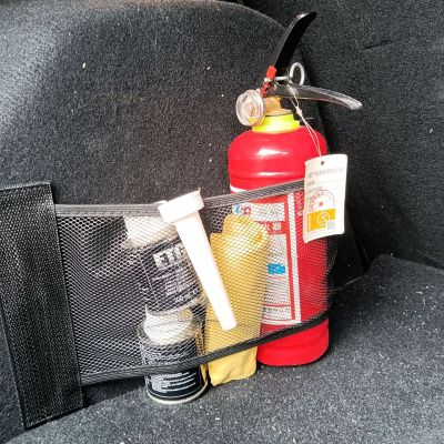 ；‘【】- Car Back Rear Trunk Organizer Net Mesh Universal Storage Bag Pocket Seat Elastic String Magic Sticker Auto Organizer Accessories