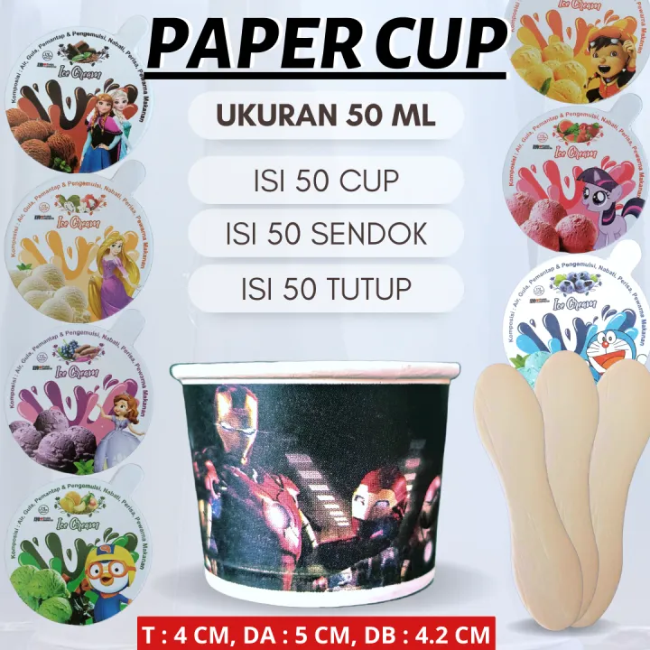 CUP ES CREAM PLASTIK - ICE CREAM CUPS - PAPER CUP ES KRIM KECIL (PAPER ...
