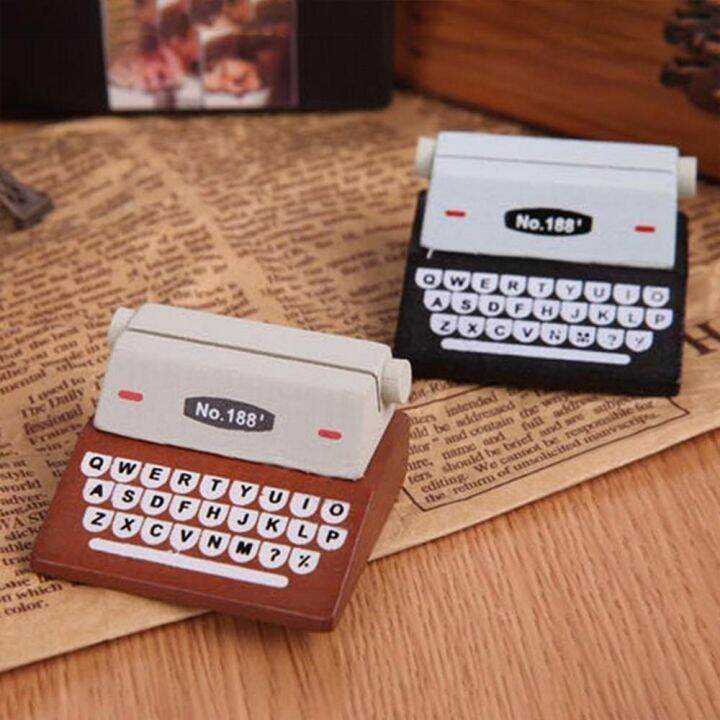 81RCW Wooden Typewriter Photo Office Pictures Clips Note Memo Card