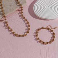 21 Trendy Stainless Steel Gold Plated Waterproof Tarnish Free Knotted Bracelet Gifts Presents  Necklace For Women Girls