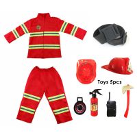 Halloween Firefighter Cosplay Costume For Kids Boys Girls Carnival Party Sam Fireman Uniform Carnival Toys Outfits Work Clothing