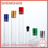 SHENGHAN 10Ml ขวดน้ำหอมเปล่าแบบม้วนลูกบอลกลิ้งบนสแตนเลสพลาสติกภาชนะบรรจุน้ำมันของเหลวแบบเติมได้ที่ยึดขวดแบบสุ่ม