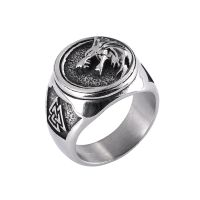 Retro Viking Odins Wolf Fenrir Signet Rings Men Stainless Steel Norse Mythology Symbols Valknut Amulet Ring Punk Jewelry GJ0028 Bearings Seals