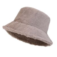 [COD] womens thickened imitation rabbit all-match fisherman hat solid basin warm and cold-proof