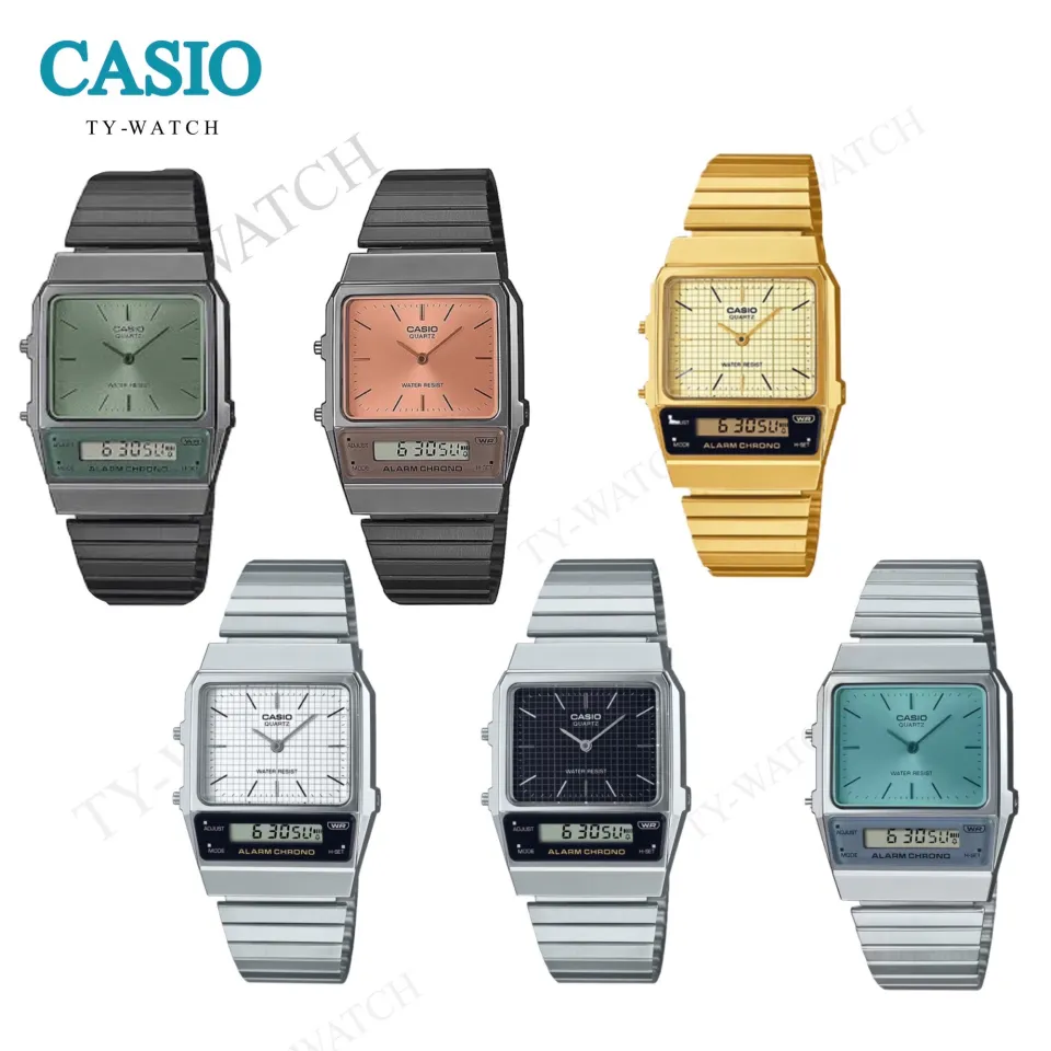 CASIO วินเทจ รุ่น AQ-800E-1A,AQ-800E-7A,AQ-800EG-9A สายสแตนเลส