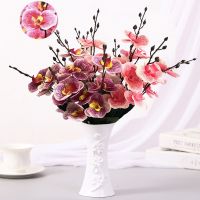 hot【cw】 nordic artificial flowers Phalaenopsis for decorations Wedding room desk pink Decoration Bouquet fake flower