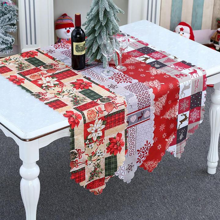 นักวิ่งเกล็ดหิมะผ้าปูโต๊ะคริสต์มาส-wf-1ชิ้นสำหรับตกแต่งโต๊ะในครัวแนวชนบทเครื่องตกแต่งห้องครัวแบบชนบทในฤดูหนาว