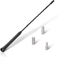 【cw】 Eightwood Car Radio Antenna Roof Mount Mast Rod Screws M4 M5 41cm 16 Inch Short ！